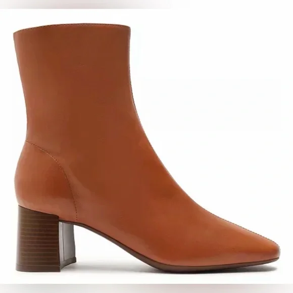 NWT Arezzo Women's Rebecca Mid-Block Leather Booties - Size 8.5 - Picture 4 of 14